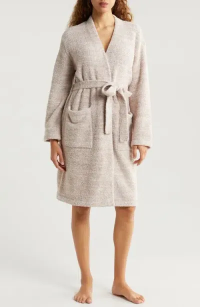 Barefoot Dreams Cozychic® Short Robe In Heather Feather/almond