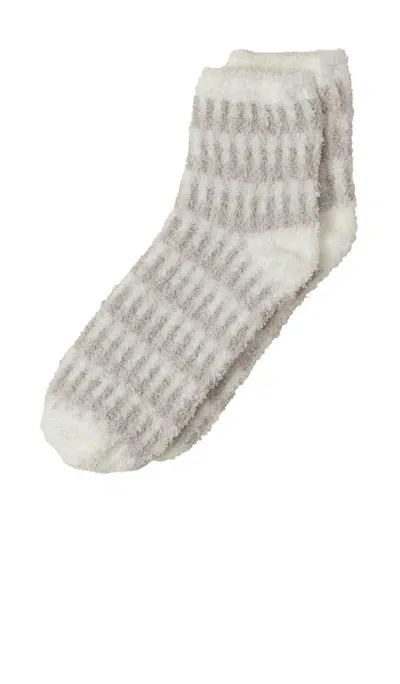 Barefoot Dreams Cozychic Stripe Geo Tennis Socks In 混珍珠色