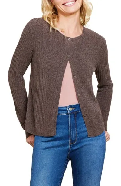 Barefoot Dreams Cozychic Ultra Lite Ribbed Cardigan In Java