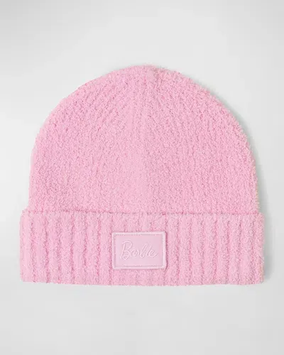 Barefoot Dreams Girl's Cozychic Barbie Beanie In Barbie Pink