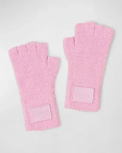 Barefoot Dreams Girl's Cozychic Barbie Fingerless Gloves In Barbie Pink