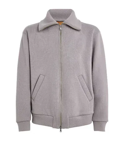 Barena Venezia Virgin Wool Bomber Jacket In Grey