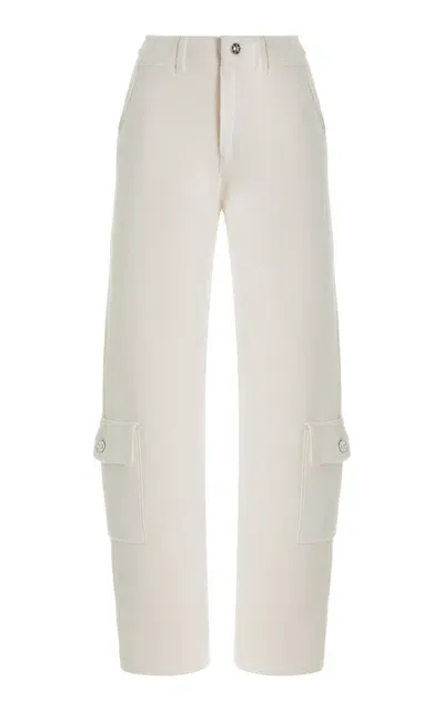 Barrie Aran-knit Cashmere Cargo Pants In White