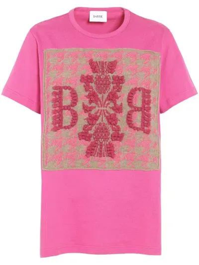 Barrie B-logo Houndstooth T-shirt In Pink