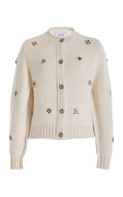 Barrie Cashmere Cardigan In White