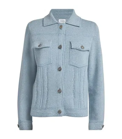 Barrie Cashmere-cotton Cardigan In Blue