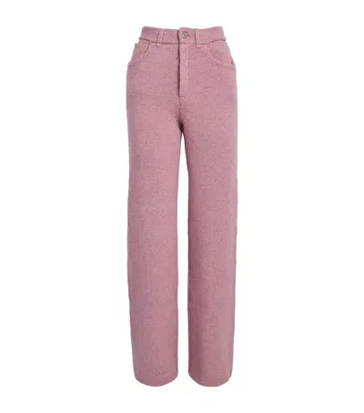 Barrie Cashmere-cotton Trousers In Pink