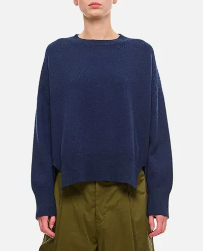 Barrie Cashmere Roundneck Pullover In Blue