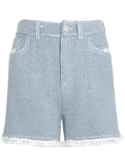 Barrie Fringed Shorts In Blue