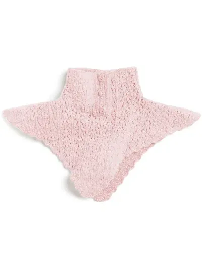 Barrie Lace Cashmere Collar-scarf In Pink