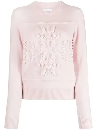 Barrie Logo-embroidered Cashmere Jumper In Pink