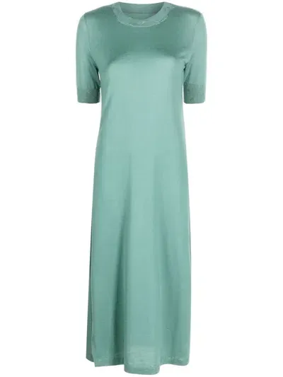 Barrie Long Cashmere Dress In Green