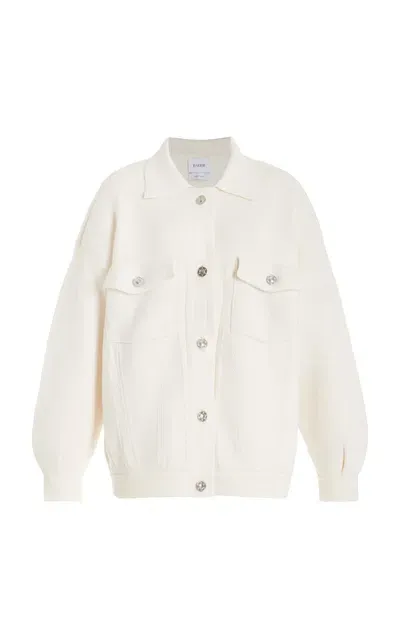 Barrie Oversized Cashmere Jacket In White