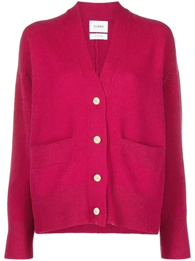 Barrie Rib-trimmed Cashmere Cardigan In Pink