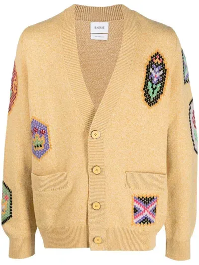 Barrie Scottish Symbols Intarsien-cardigan In Yellow