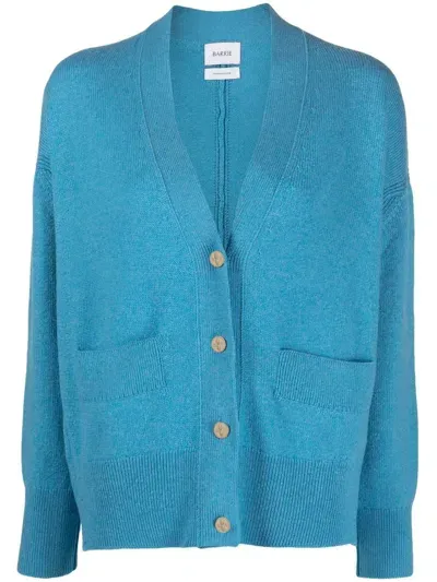 Barrie Kaschmircardigan Mit V-ausschnitt In Blue