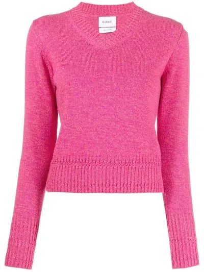 Barrie V-neck Cashmere-knit Top In Pink