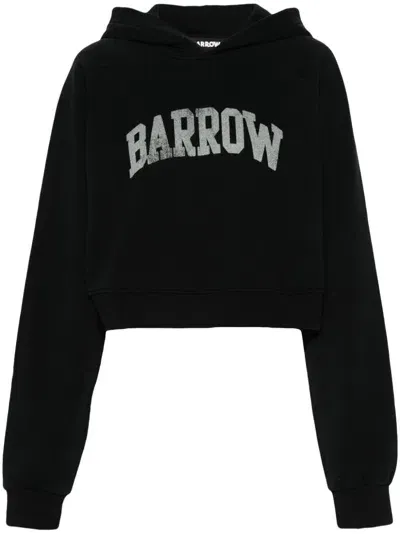 Barrow Logo-print Cotton Hoodie In Black