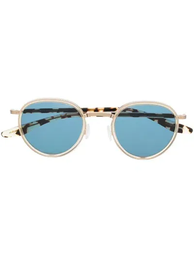 Barton Perreira Tortoiseshell-effect Round-frame Sunglasses In Gold