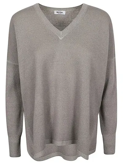 Base Sweaters Green In Grey