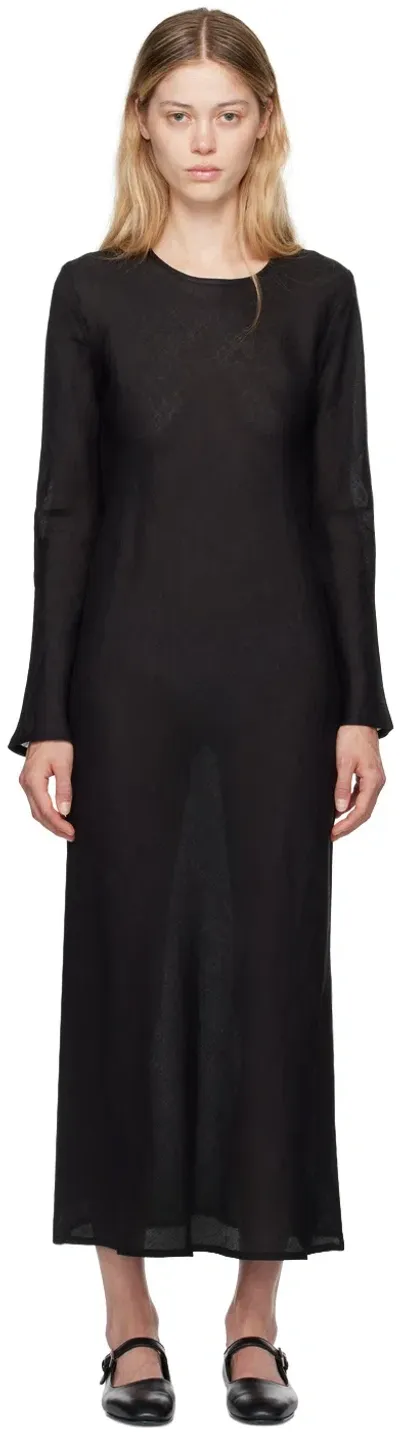 Baserange Black Dydine Long Sleeve Maxi Dress