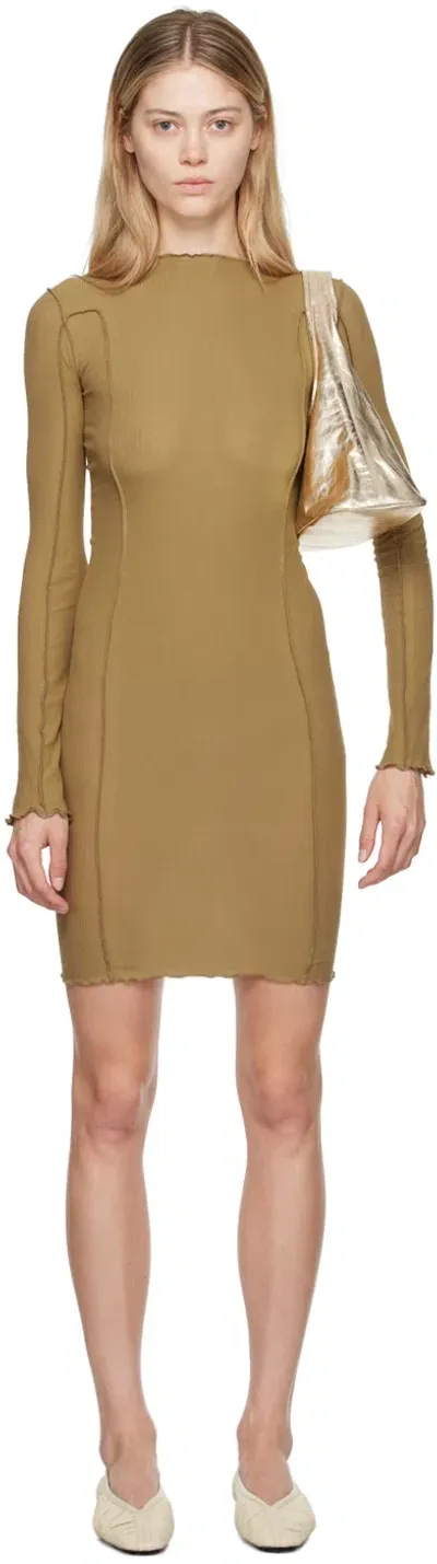 Baserange Brown Omato Minidress In Jade Brown