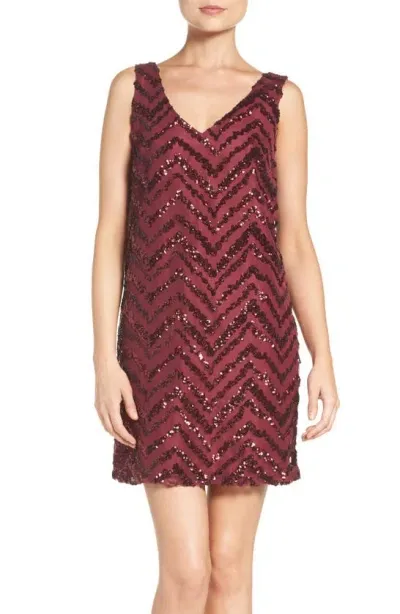 Bb Dakota By Steve Madden Bb Dakota Mayfair Sequin Shift Dress In Bordeaux