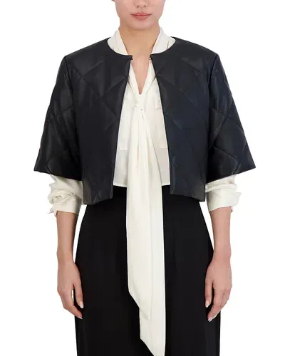 Bcbgmaxazria Cropped Faux Leather Jacket In Black