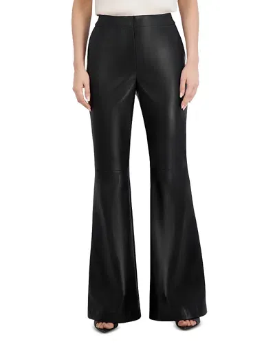 Bcbgmaxazria Faux Leather Flared Leg Pants In Black