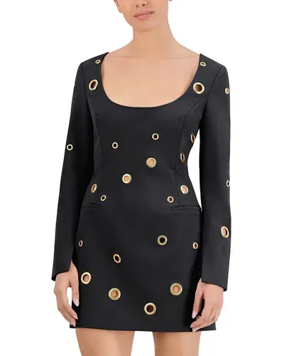 Bcbgmaxazria Grommet Mini Dress In Black