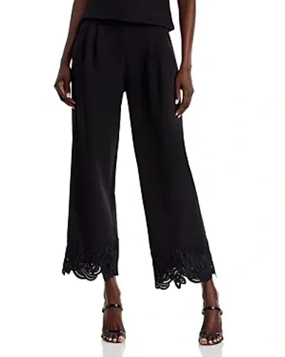 Bcbgmaxazria Lace Trim Pants In Black