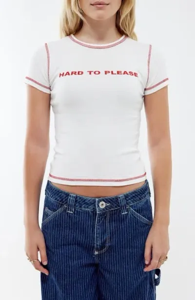 Bdg Urban Outfitters Hard To Please Graphic Baby Tee In White