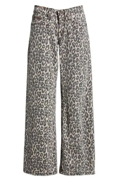 Bdg Urban Outfitters Kayla Leopard Wide Leg Jeans In Camel