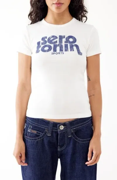 Bdg Urban Outfitters Serotonin Cotton Graphic Baby Tee In White