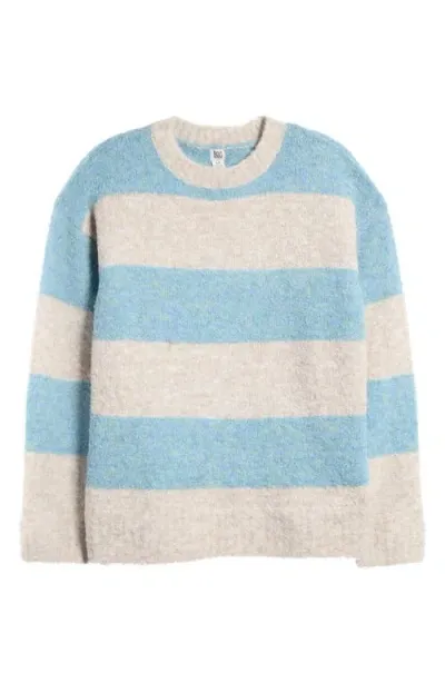 Bdg Urban Outfitters Stripe Bouclé Sweater In Ecru/blue