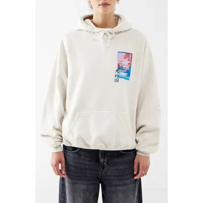 Bdg Urban Outfitters Tatsuta Mountain Cotton Blend Graphic Hoodie In Light Sand