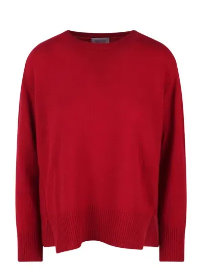 Be You Relaxed Round Neck Sweater In Red