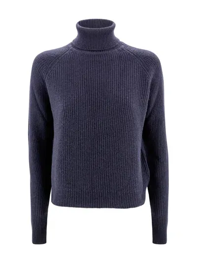 Be You Ribbed Turtleneck In Blue