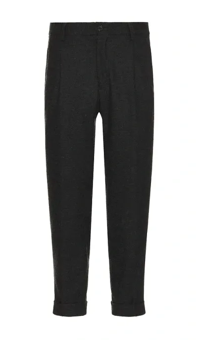 Beams Pleat Wool Cashmere Pant In Charcoal