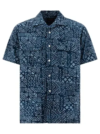 Beams Printed Shirt Shirts In Blue