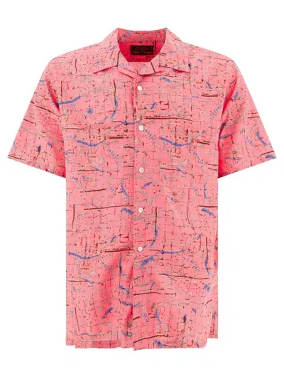 Beams Printed Shirt Shirts In Pink