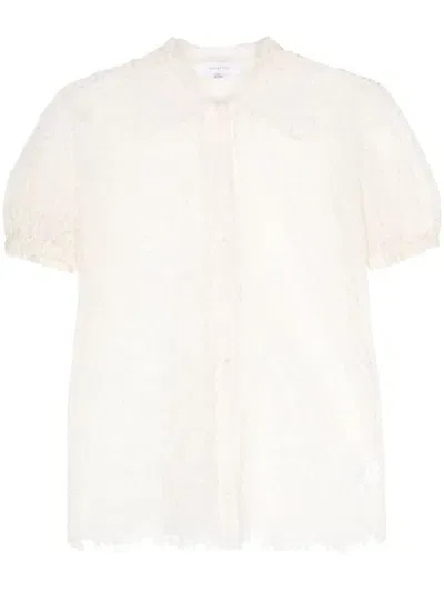 Beaufille Pinta Semi-sheer Tulle Shirt In White