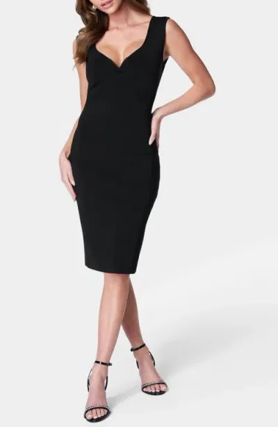 Bebe Sleeveless Body-con Sweater Dress In Black