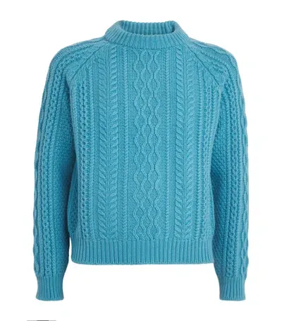 Begg X Co Cashmere Cable-knit Sweater In Blue