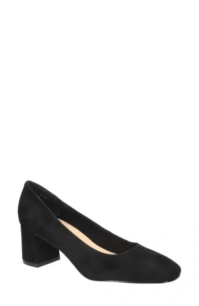 Bella Vita Jillian Square Toe Pump In Black Kidsuede Leather