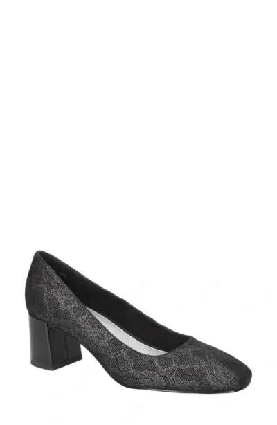 Bella Vita Jillian Square Toe Pump In Black Lace