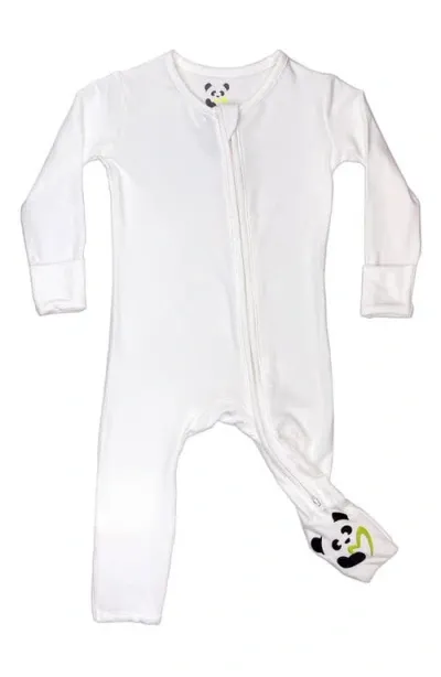 Bellabu Bear Babies'  Fitted Convertible Footie Pajamas In Milk White