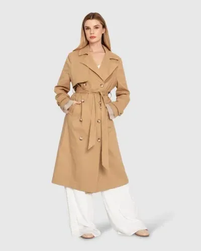 Belle & Bloom Empirical Trench Coat In Brown