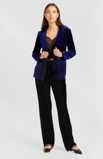 Belle & Bloom Eternity Velvet Blazer In Royal Blue