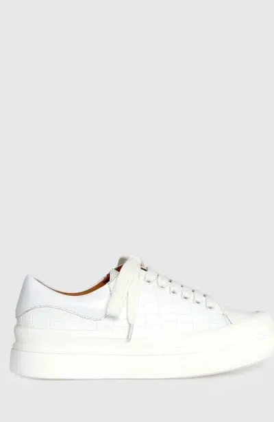 Belle & Bloom Just A Dream Croc Leather Sneaker In White